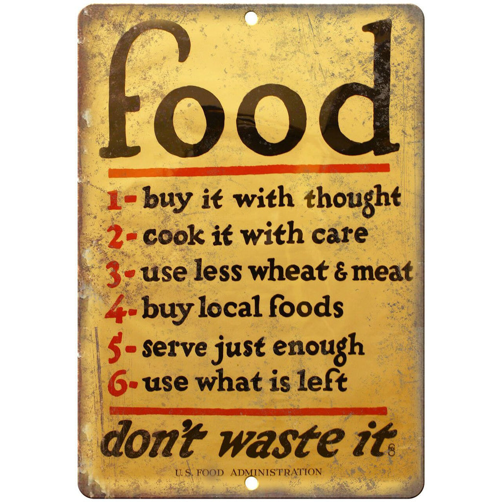 US Food Administration Vintage Millitary 10" x 7" Reproduction Metal Sign M111