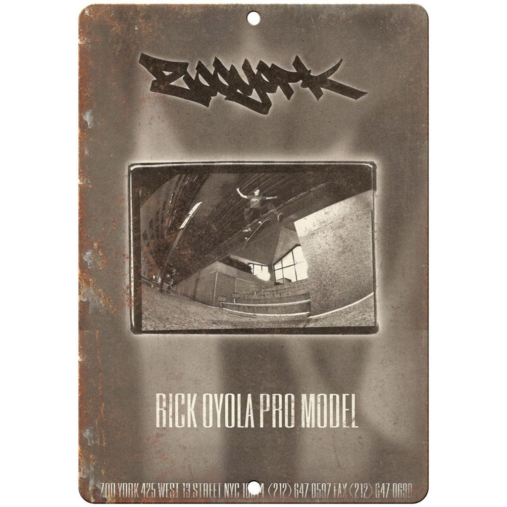 Zoo York Rick Oyola RARE 90s skateboard ad 10" x 7" reproduction metal sign
