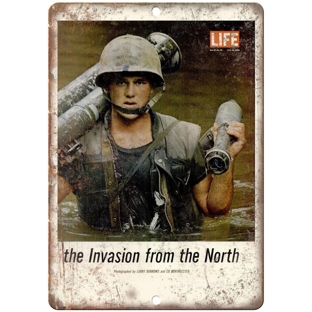 LIFE Magazine Vietnam War Invasion 10" x 7" Reproduction Metal Sign C98