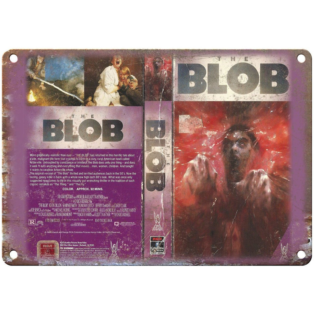 The Blob Tri Star Pictures VHS Box Art 10" X 7" Reproduction Metal Sign V23