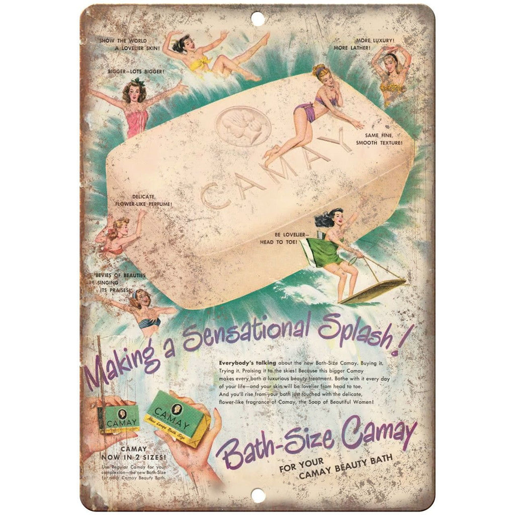 Camay Vintage Beauty Bath Soap Ad 10" X 7" Reproduction Metal Sign ZF30