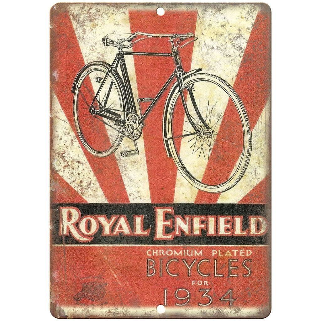 1934 Royal Enfield Chromium Bicycle Ad 10" x 7" Reproduction Metal Sign B197