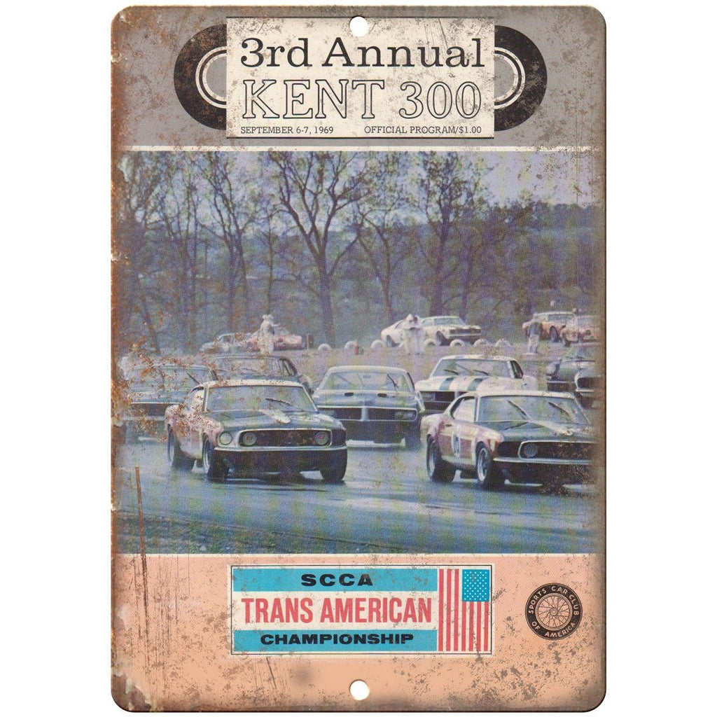 1969 3rd Annual Kent 300 Program Cover 10" X 7" Reproduction Metal Sign A555