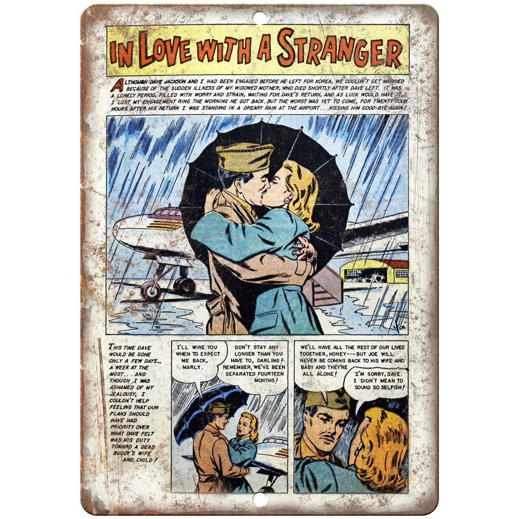 Ace Comics In Love With A Stranger Strip 10" X 7" Reproduction Metal Sign J412