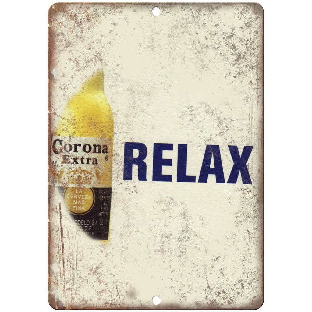Corona Extra Relax Beer Vintage Ad 10" x 7" Reproduction Metal Sign E269