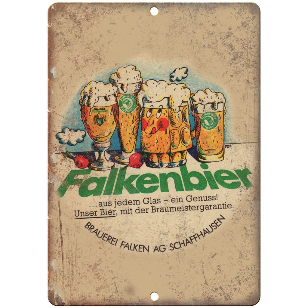 Falkenbier European Beer Vintage Ad 10" x 7" Reproduction Metal Sign E261
