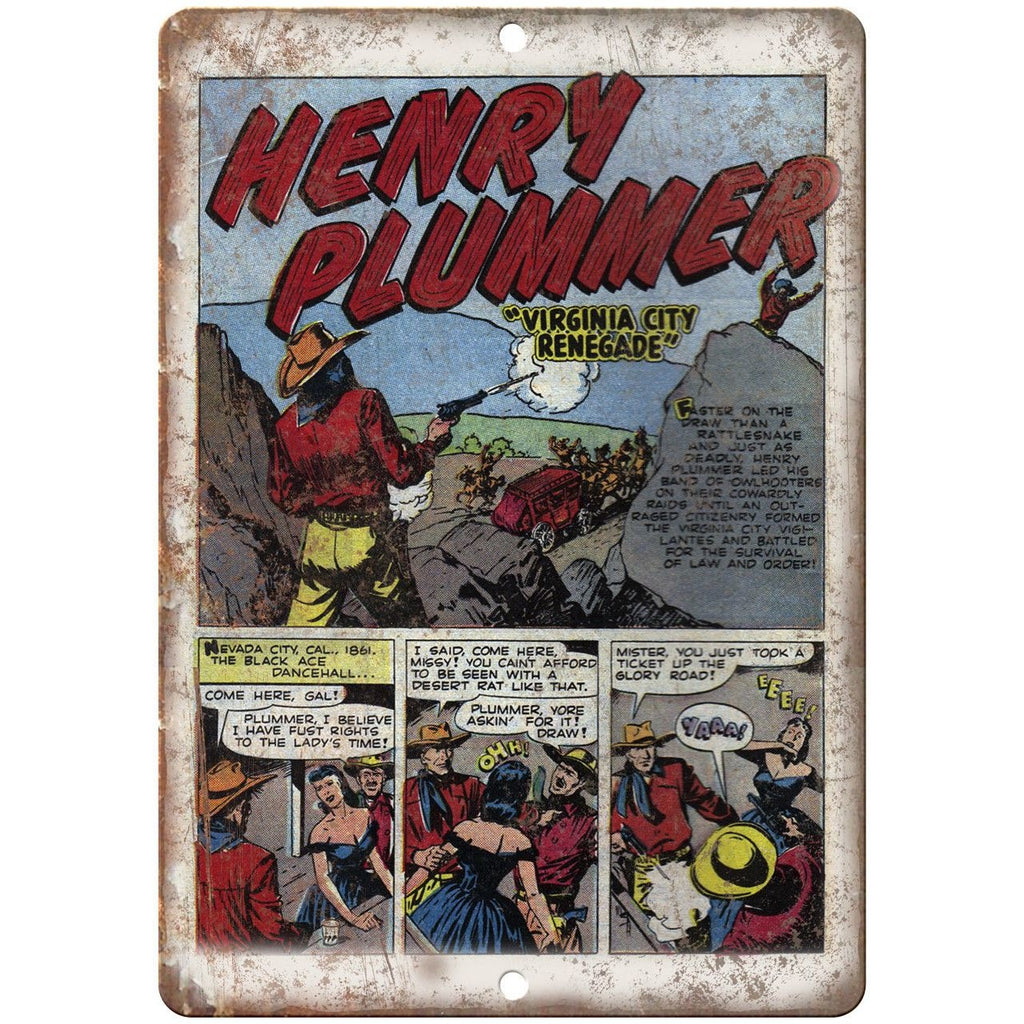 Henry Plummer Ace Comic Vintage Strip 10" X 7" Reproduction Metal Sign J360