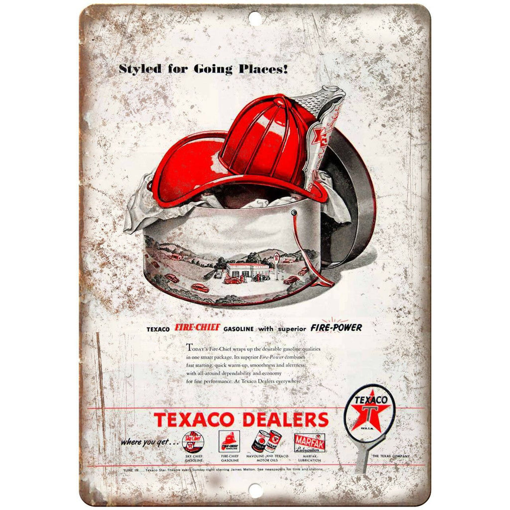 Texaco Fire Power Motor Oil Vintage Ad 10" X 7" Reproduction Metal Sign A851