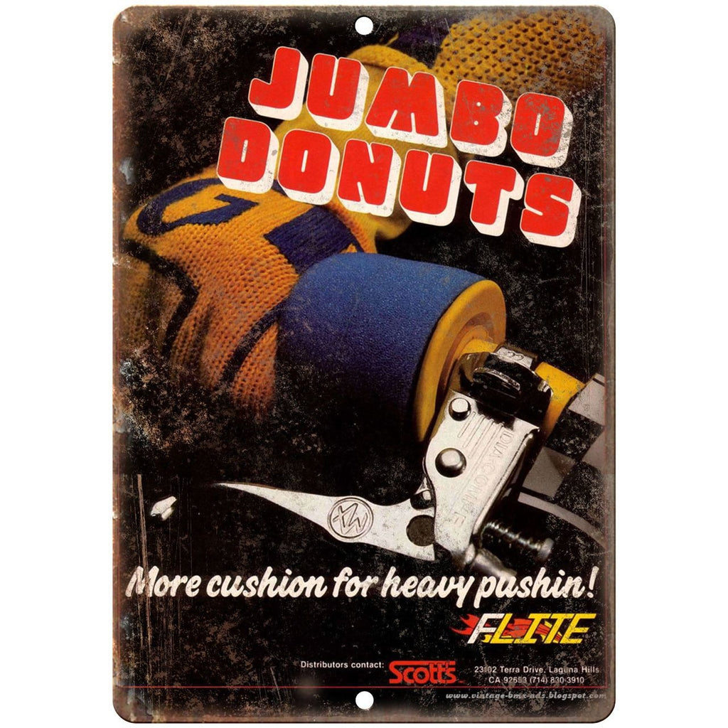 BMX jumbo donuts Flite 10' x 7' reproduction metal sign B140