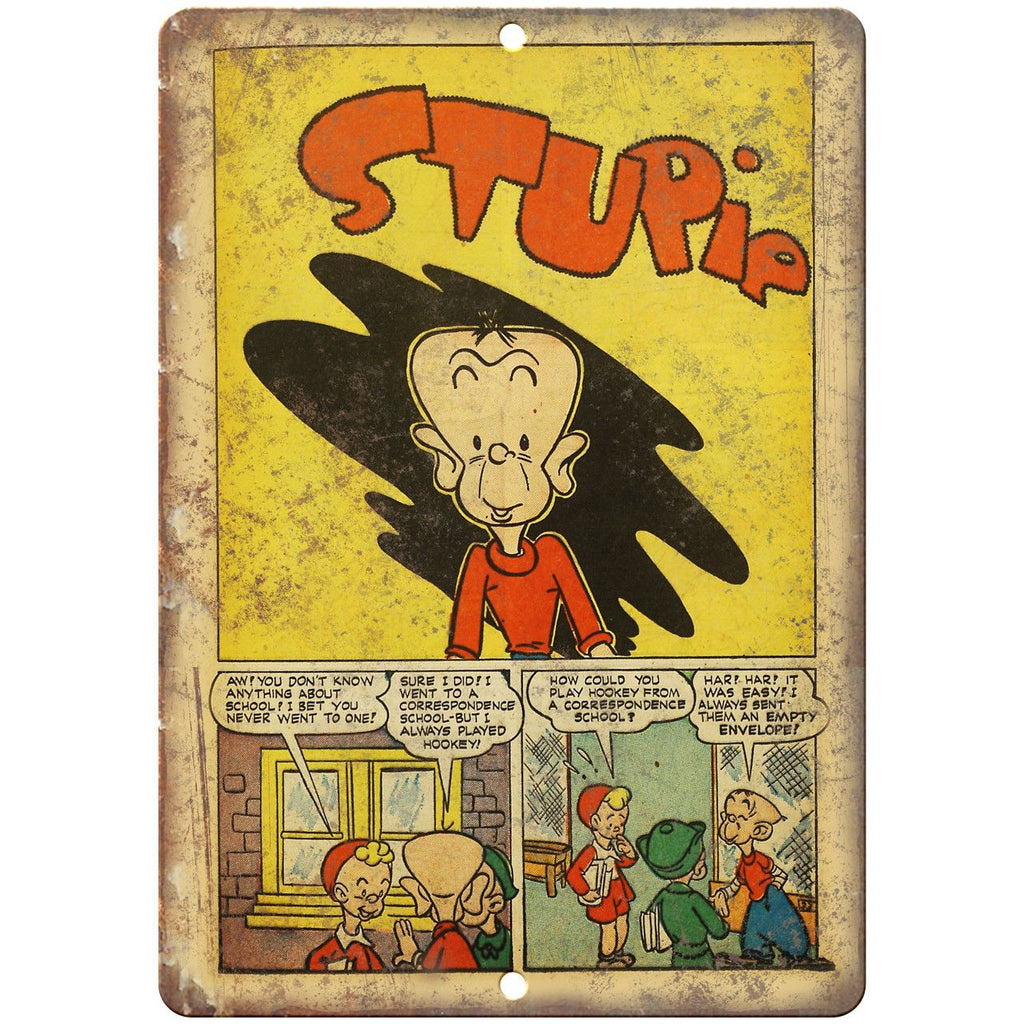 Estupie Comic Strip Vintage Ad 10" x 7" Reproduction Metal Sign J553