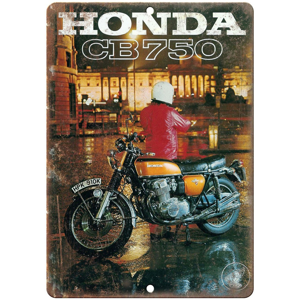Honda CB 750 Motorcycle Vintage Print Ad 10" x 7" Reproduction Metal Sign F45