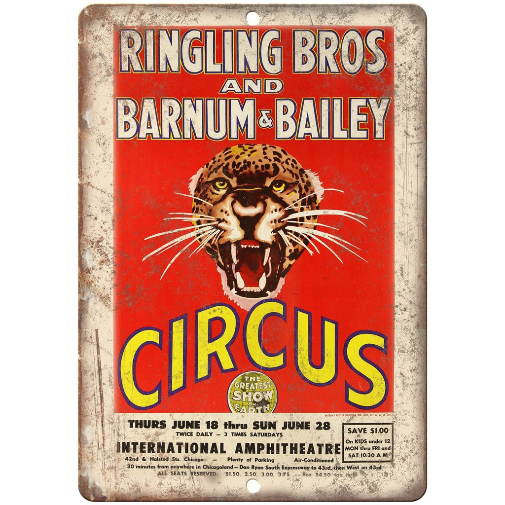 Ringling Bros And Barnum Bailey Circus 9" x 12" Reproduction Metal Sign ZH45