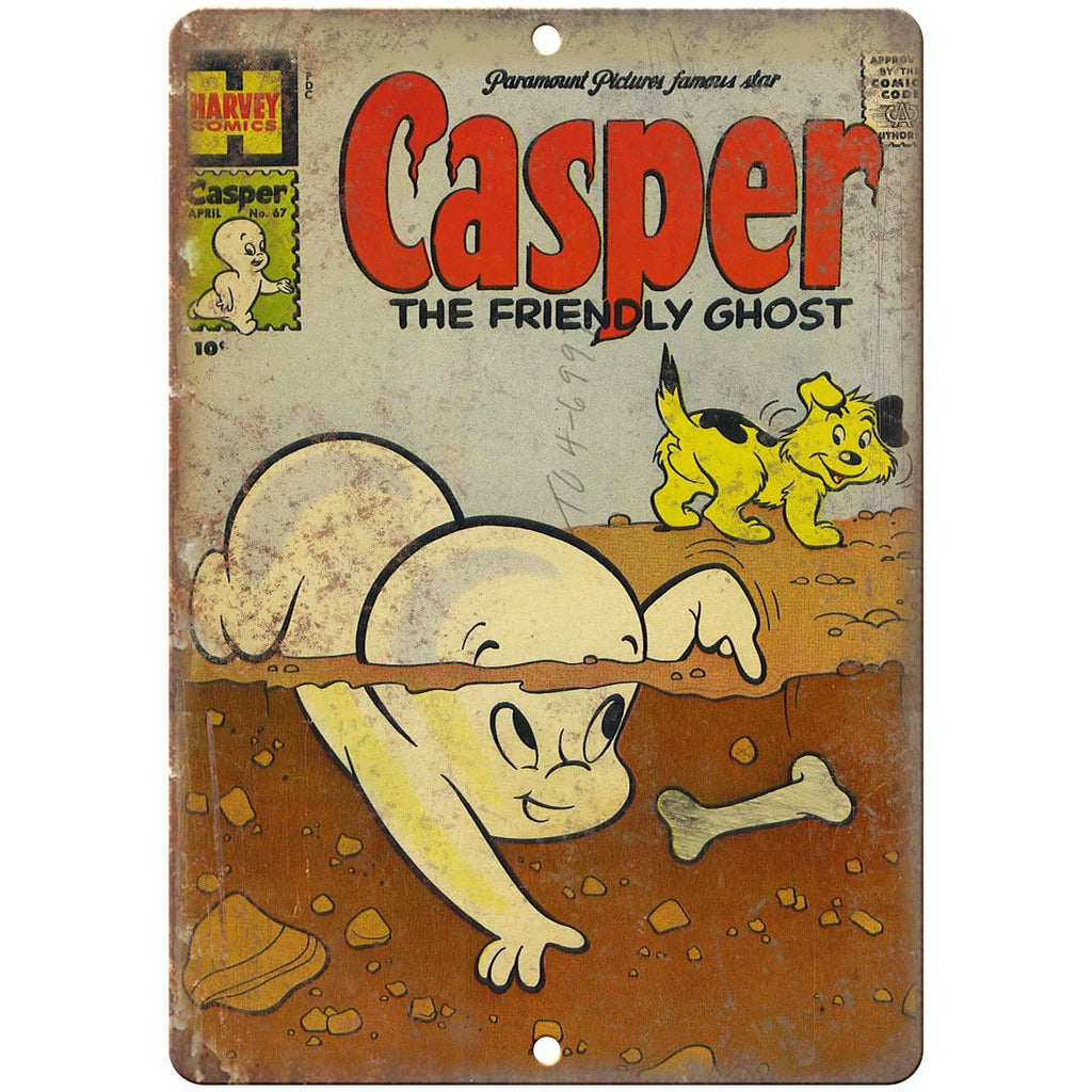 Casper The Friendly Ghost #67 Comic 10" X 7" Reproduction Metal Sign J199