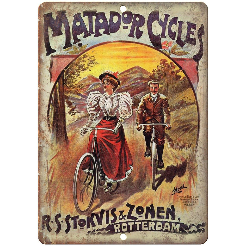 Matador Cycles Vintage Bicycle Ad 10" x 7" Reproduction Metal Sign B349