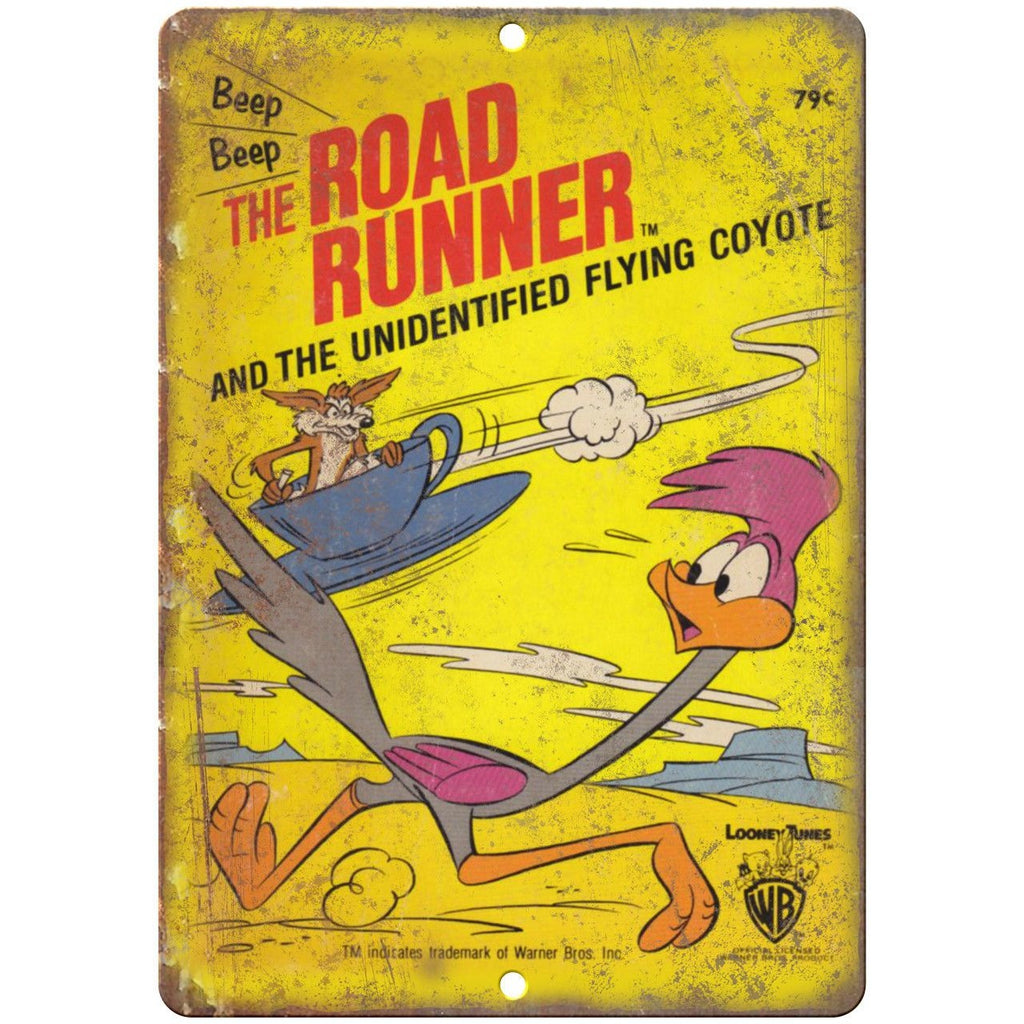 The Road Runner Glying Coyote Comic Cover Art 10"X7" Reproduction Metal Sign J26