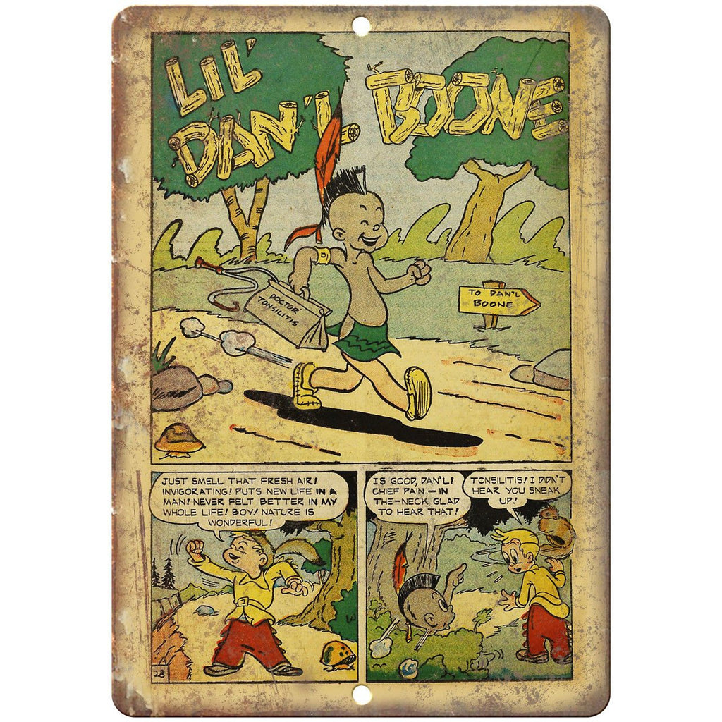 Lil Dan'l Boone Comic Strip Vintage 10" x 7" Reproduction Metal Sign J549