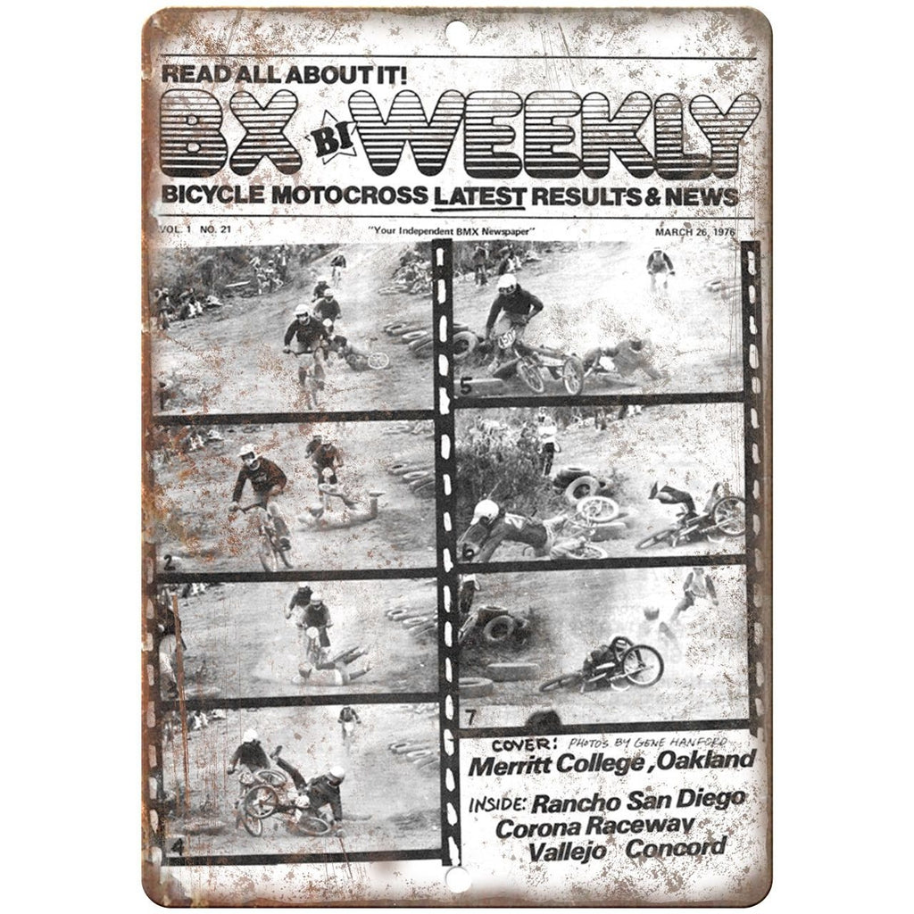 1976 BX Bi Weekly vintage BMX Magazine 10" x 7" reproduction metal sign B126