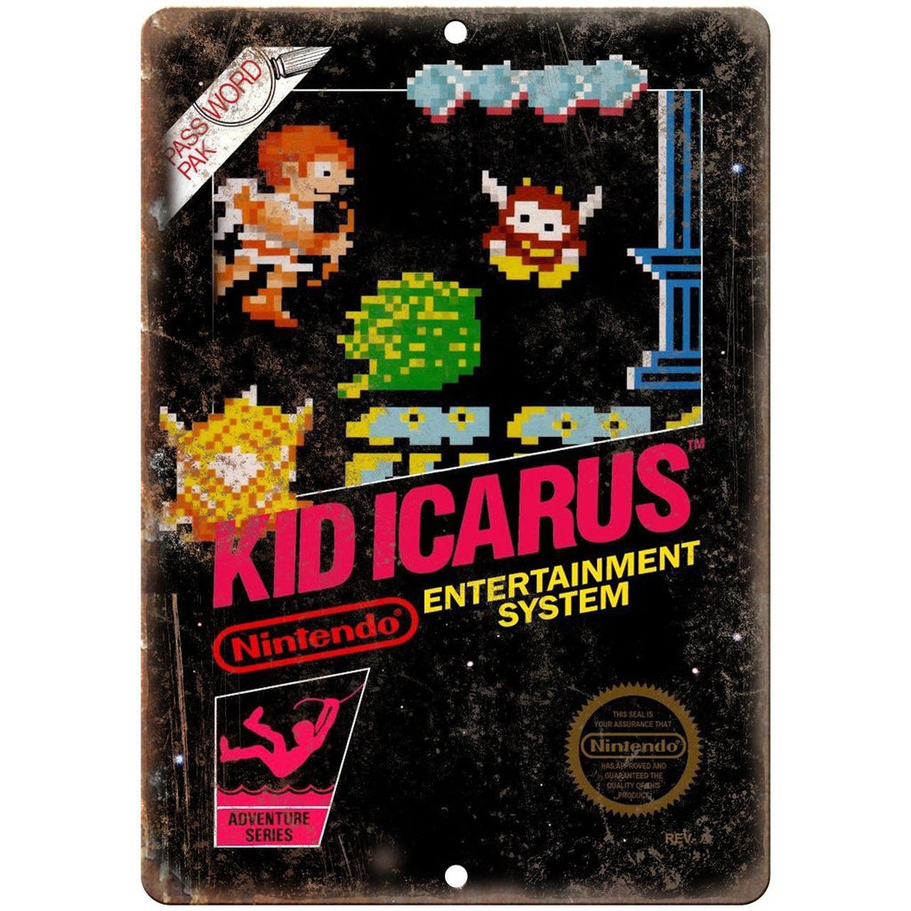 Nintendo Kid Icarus Video Game Cartridge 10" x 7" Reproduction Metal Sign A04