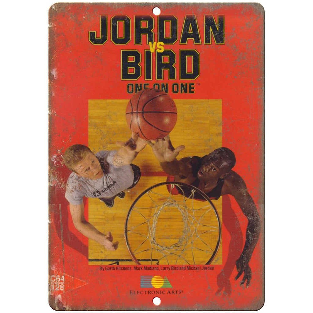 Jordan vs Bird One on One Electronic Arts C64 10"x7" Reproduction Metal Sign G16