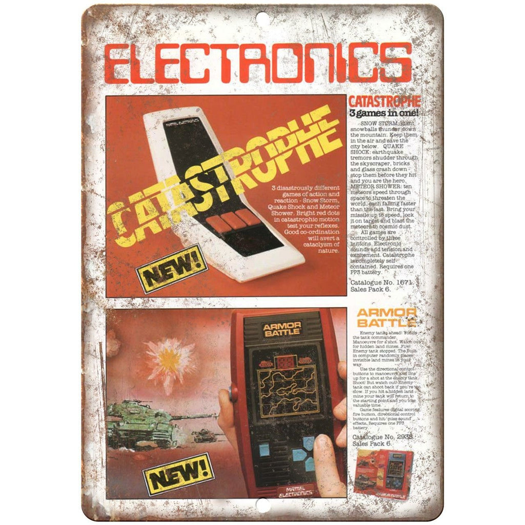 Mattel Hand Held Video Game Catastrophe 9" x 12" Reproduction Metal Sign G51