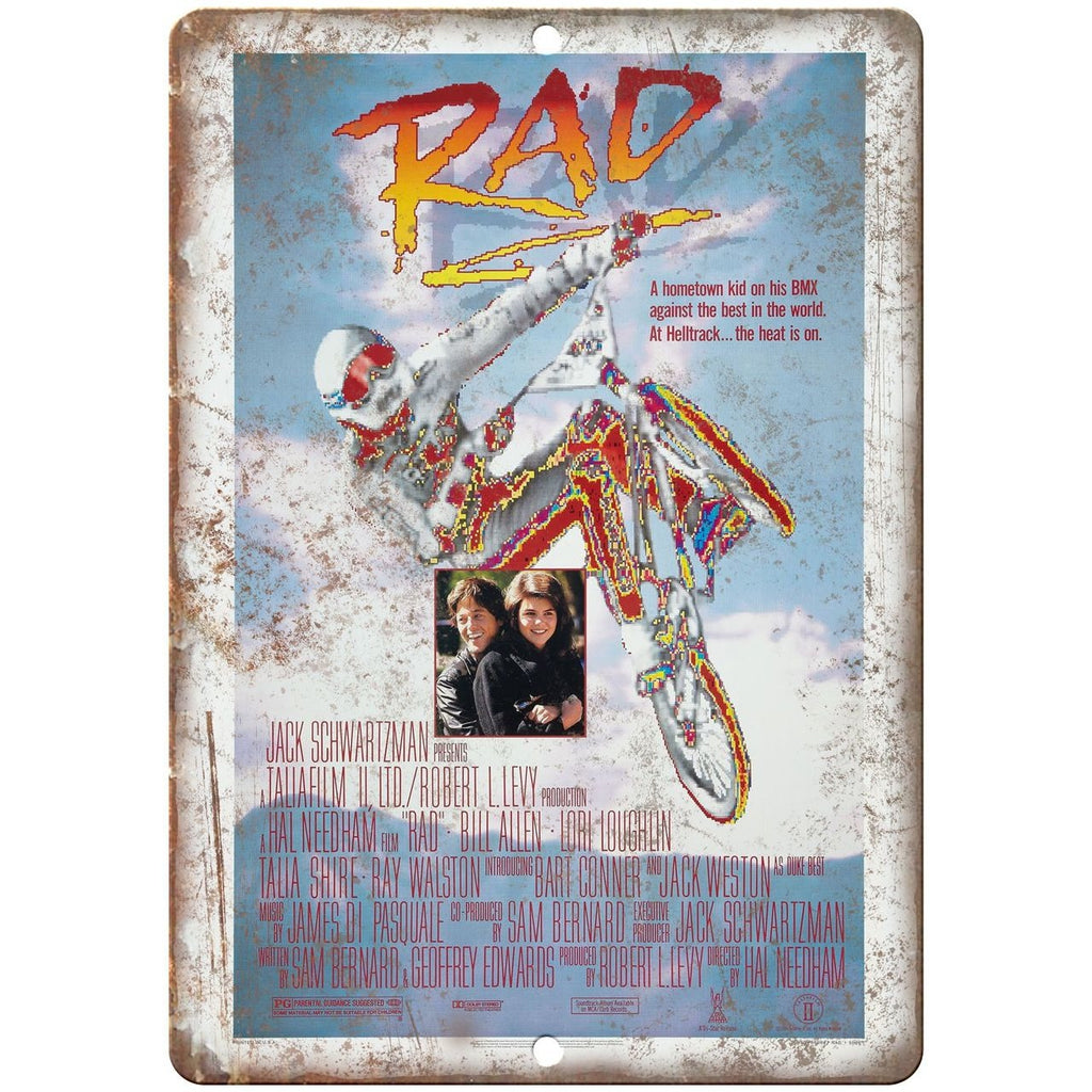 RAD BMX Movie VHS Cover 10" x 7" Reproduction Metal Sign