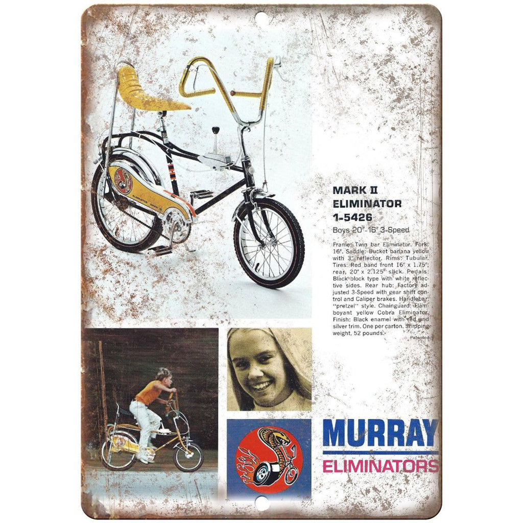 Murray Eliminator Mark II Bicycle Ad 10" x 7" Reproduction Metal Sign B279