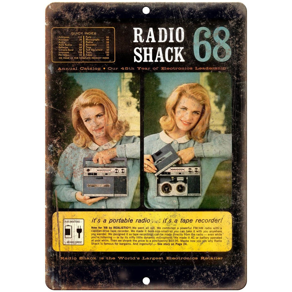 Radio Shack 1968 Audio Video Catalog Allied 10" x 7" Reproduction Metal Sign