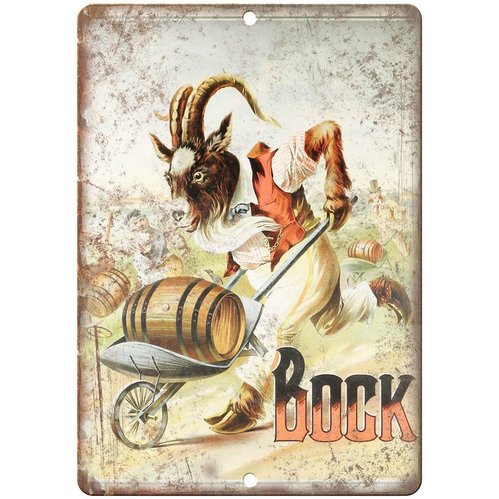 Bock Beer Man Cave Vintage Ad D√©cor 10" x 7" Reproduction Metal Sign E210