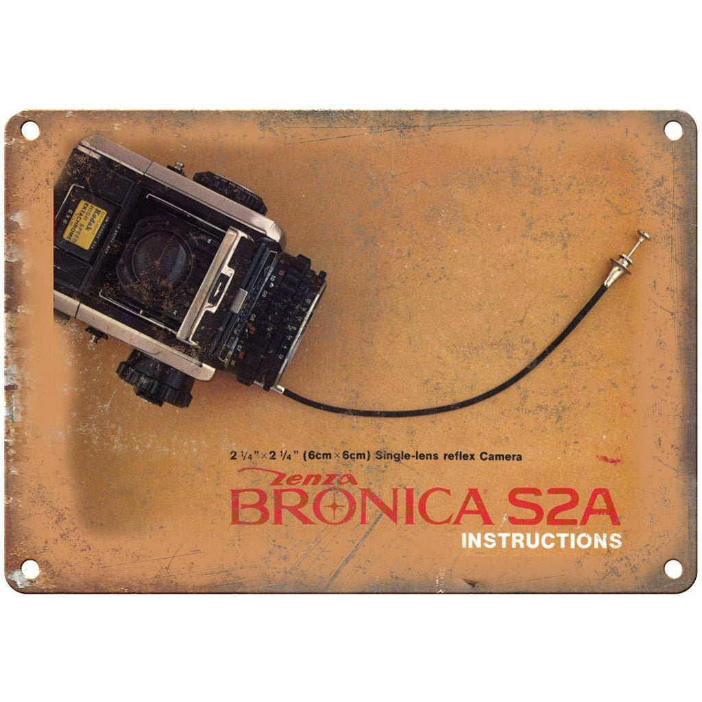 Lenza Broncia S2A Film Camera 10" x 7" Retro Look Metal Sign