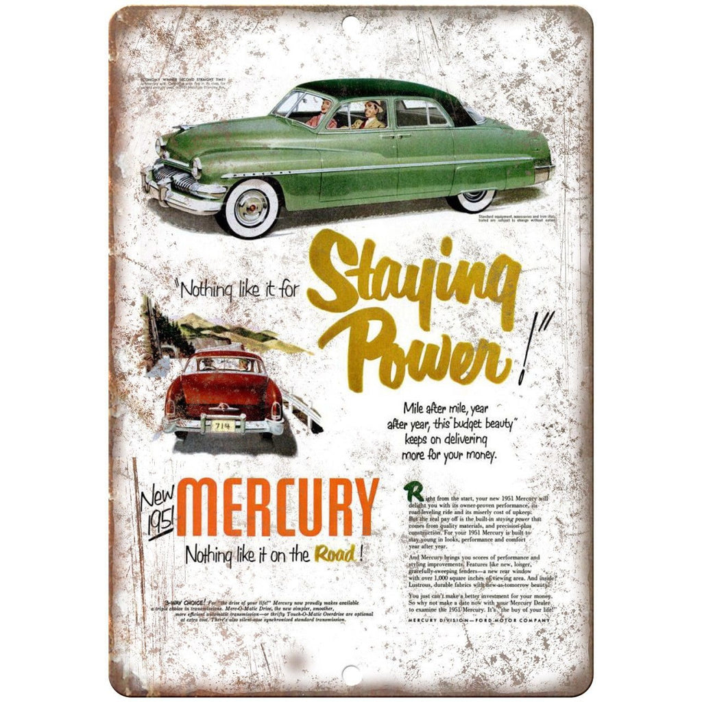 1951 Mercury Vintage Automobile Ad 10" x 7" Reproduction Metal Sign A305