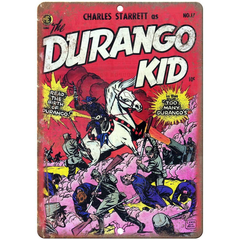 The Durango Kid Vintage Comic Cover 10" X 7" Reproduction Metal Sign J271