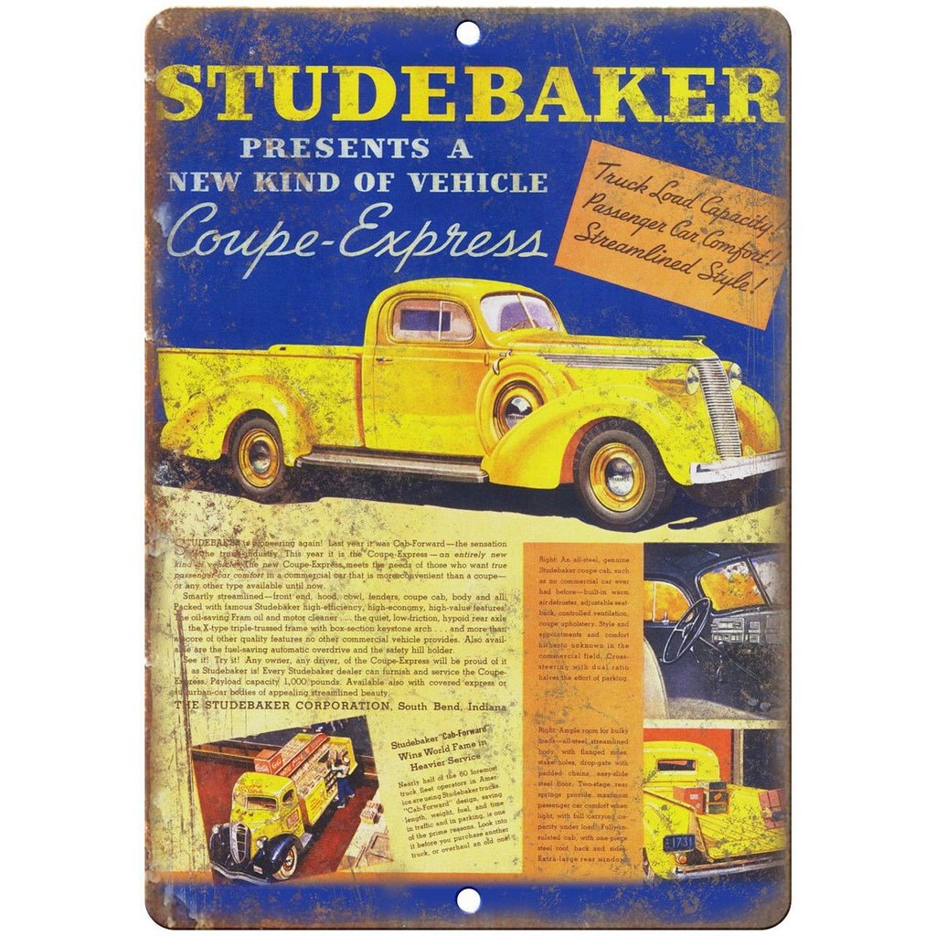 Studebaker Coupe Express Truck Ad 10" x 7" Reproduction Metal Sign A428