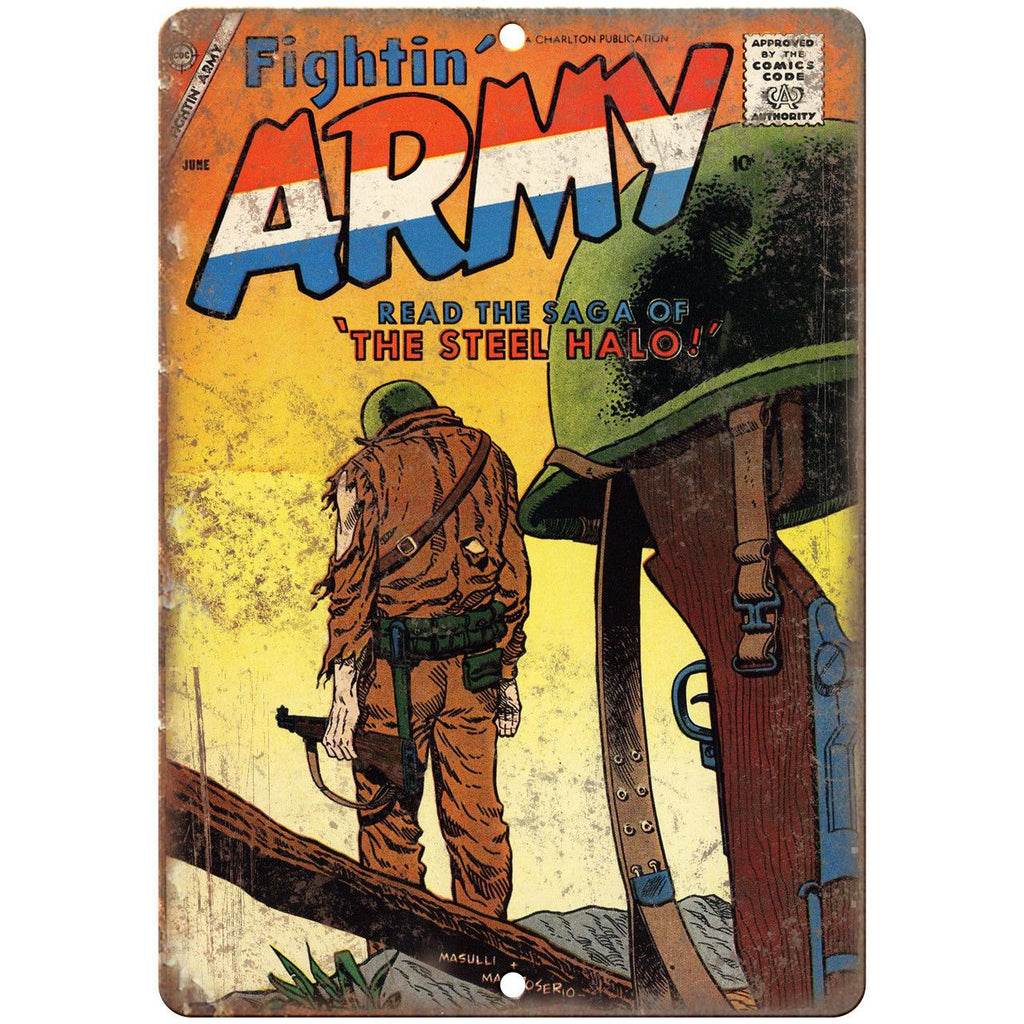 Fightin' Army June Comic Book Cover Ad 10" x 7" Reproduction Metal Sign J731