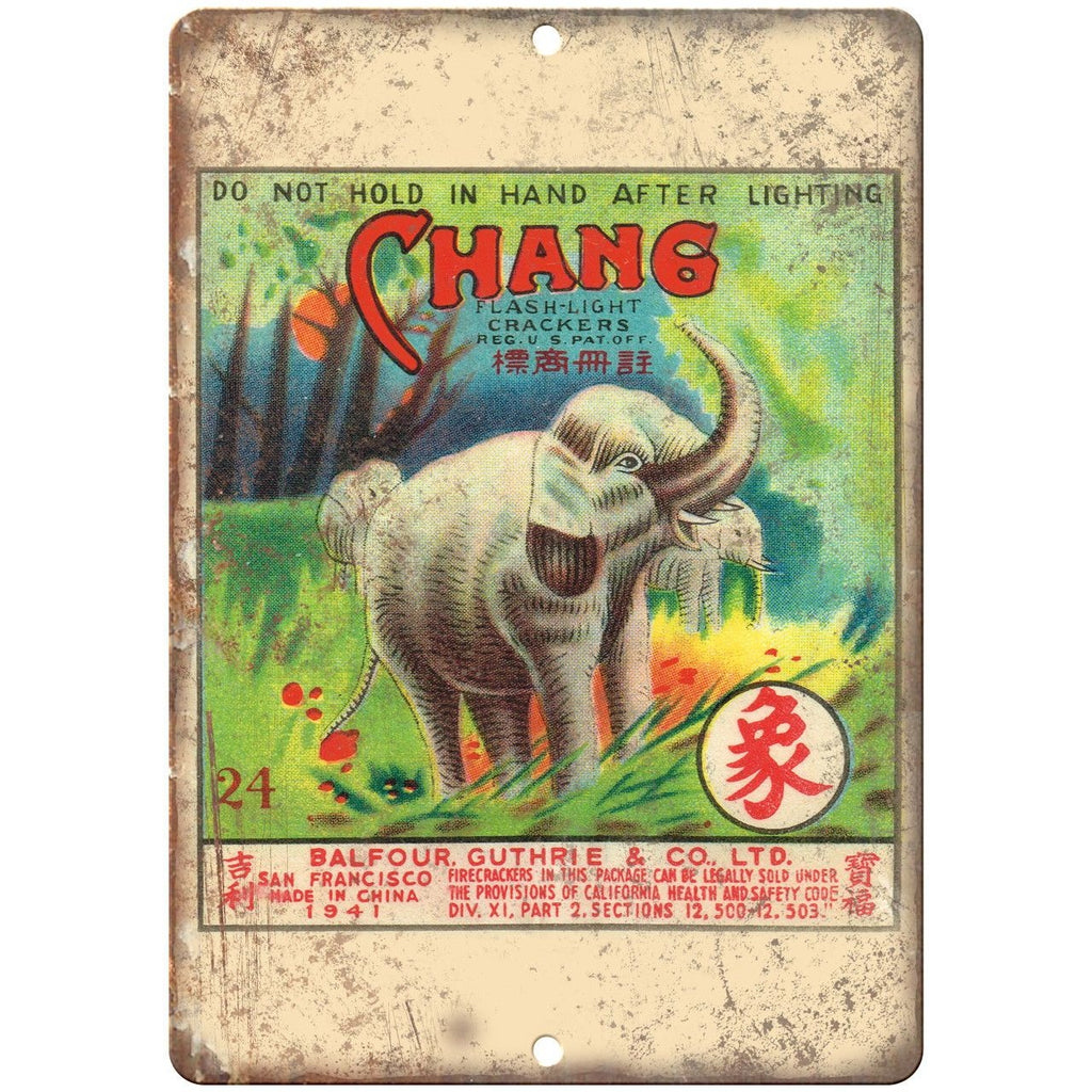 Chang Firework Package Art 10" X 7" Reproduction Metal Sign ZD101