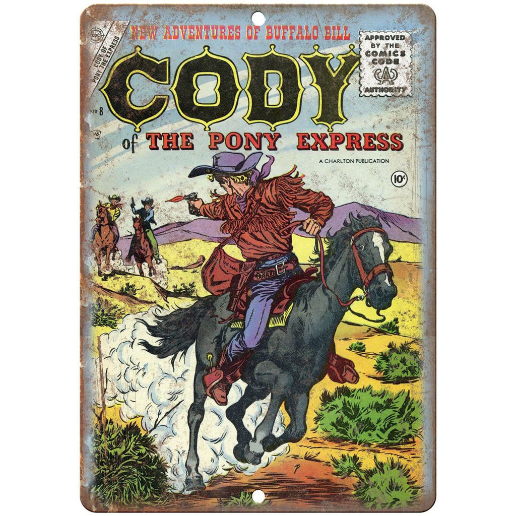 Cody Of The Pony Express Comic No 8 Cover 10" x 7" Reproduction Metal Sign J690