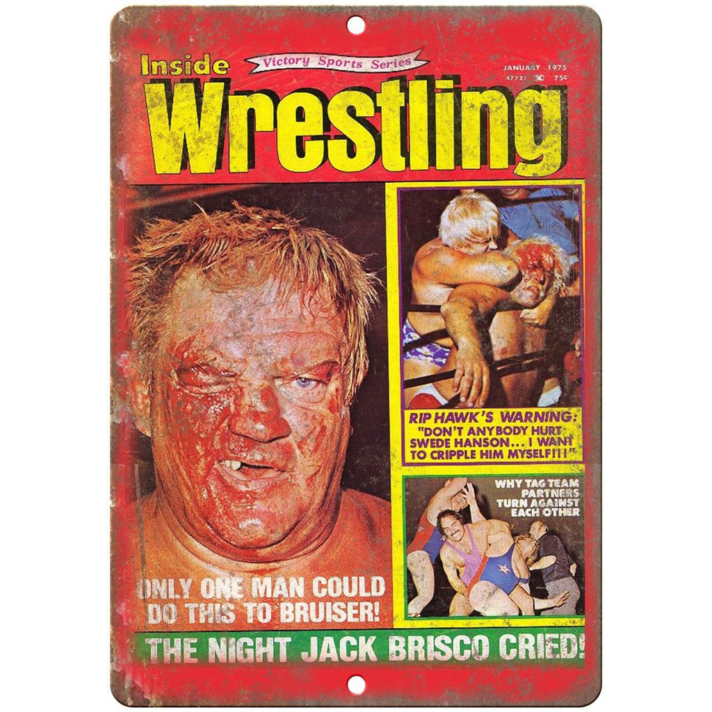 1975 Inside Wrestling Magazine Jack Brisco 10" x 7" Reproduction Metal Sign X90