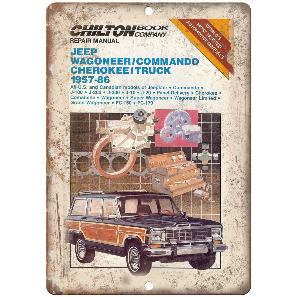 Jeep Wagoneer Commando Cherokee Manual Cover 10"x7" Reproduction Metal Sign A97