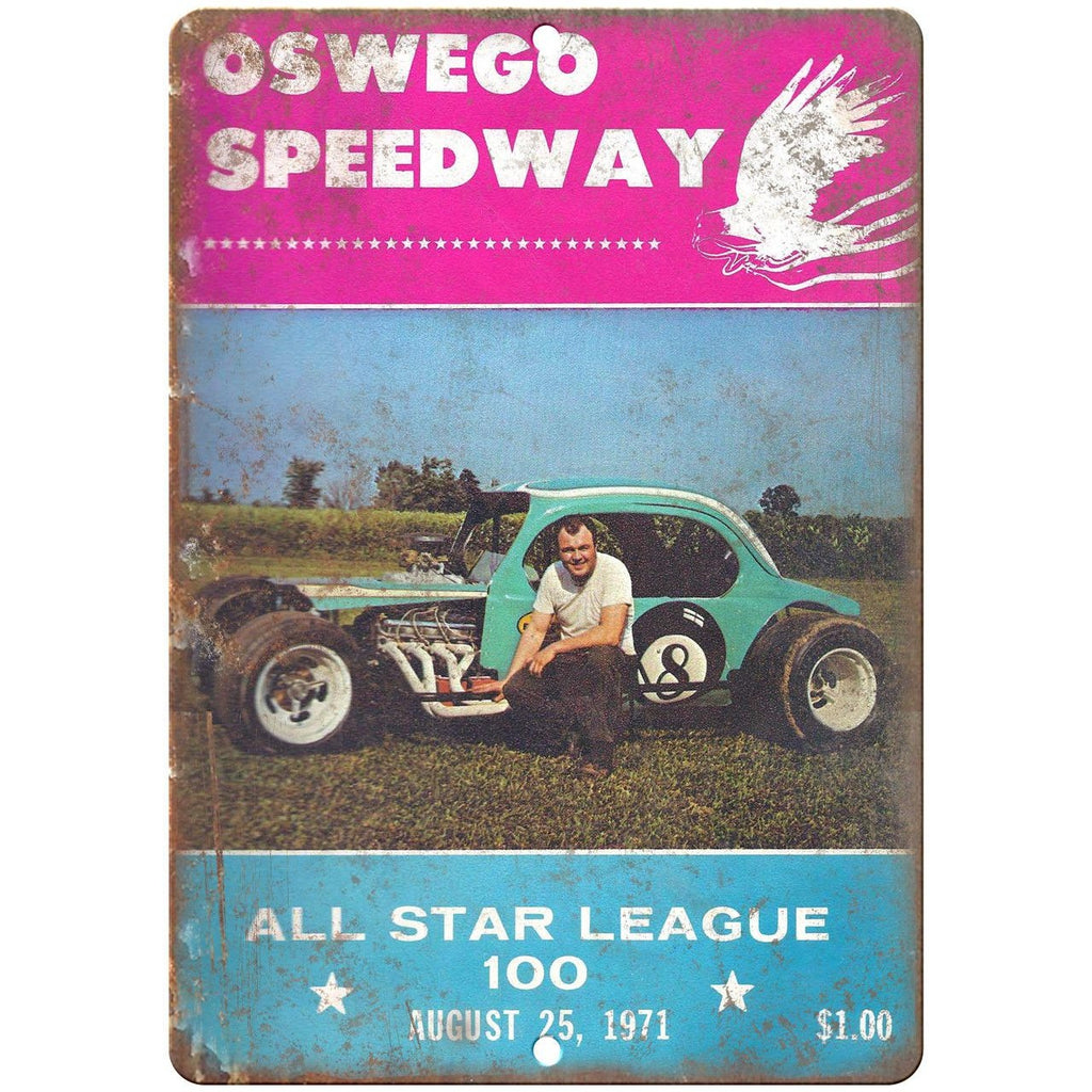 1971 Oswego Speedway All Star League 100 10" X 7" Reproduction Metal Sign A520