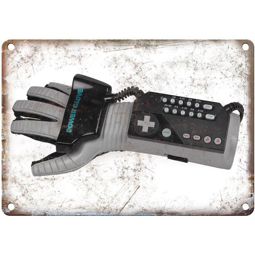 Original Nintendo Power Glove, Vintage Gaming 10" x 7" Reproduction Metal Sign