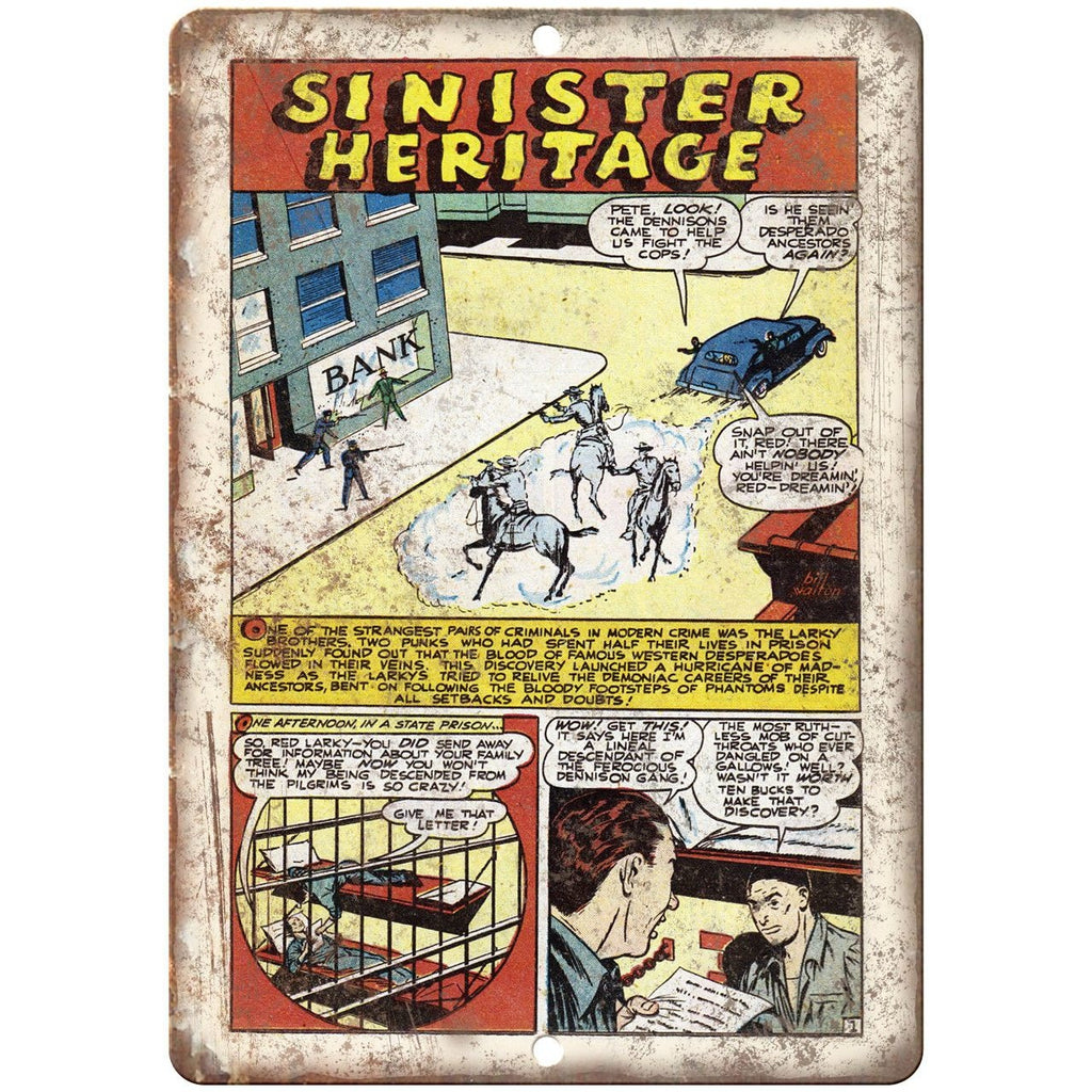 Sinister Heritage Vintage Comic Strip 10" X 7" Reproduction Metal Sign J308