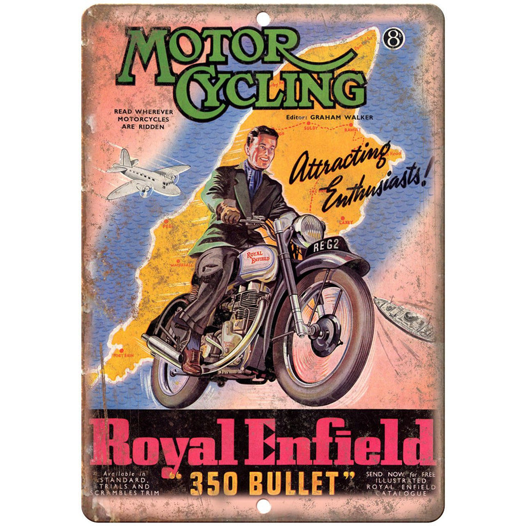 Royal Enfield Bicycle Vintage Ad 10" x 7" Reproduction Metal Sign B329