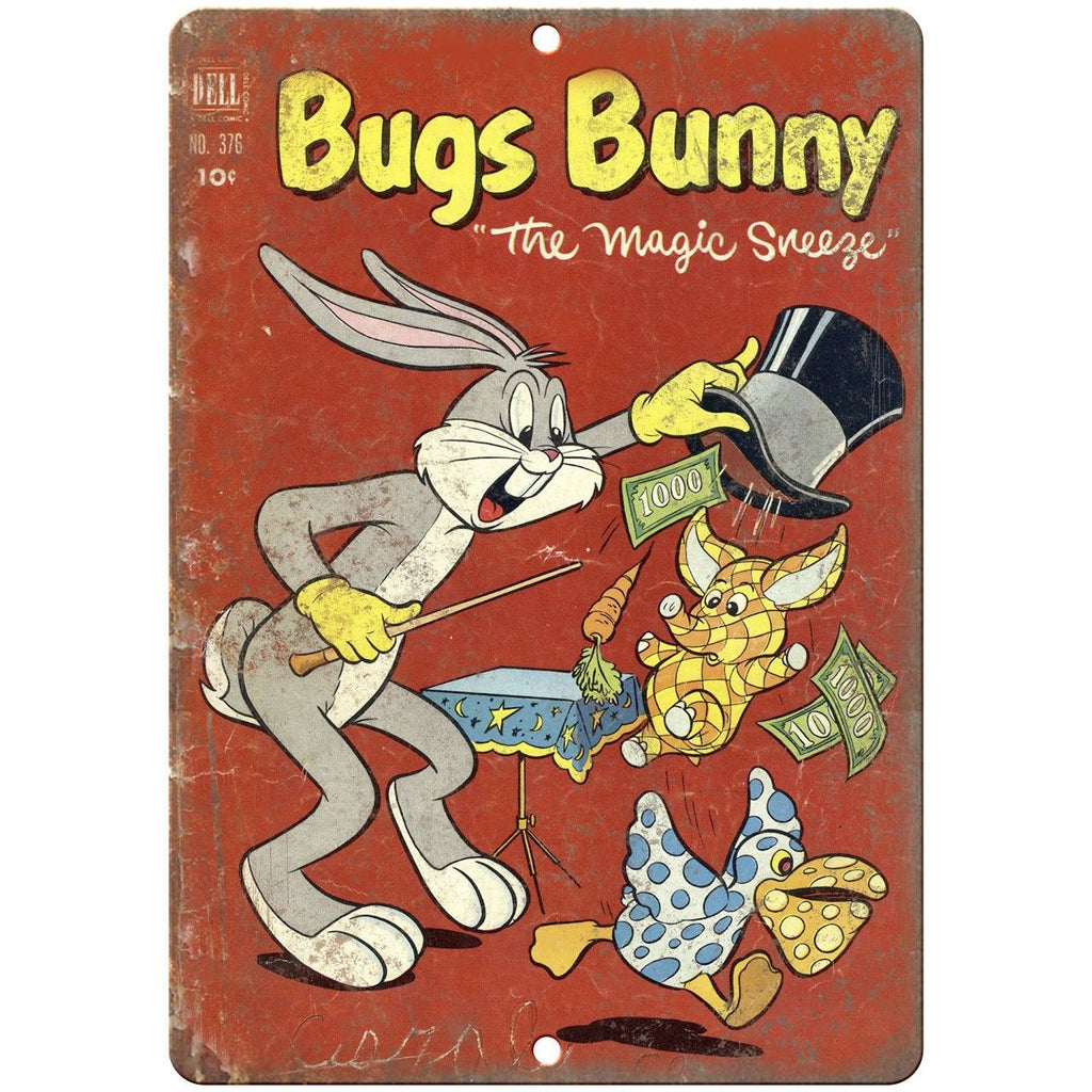Bugs Bunny Magic Sneeze Dell Comic 10" x 7" Reproduction Metal Sign J96