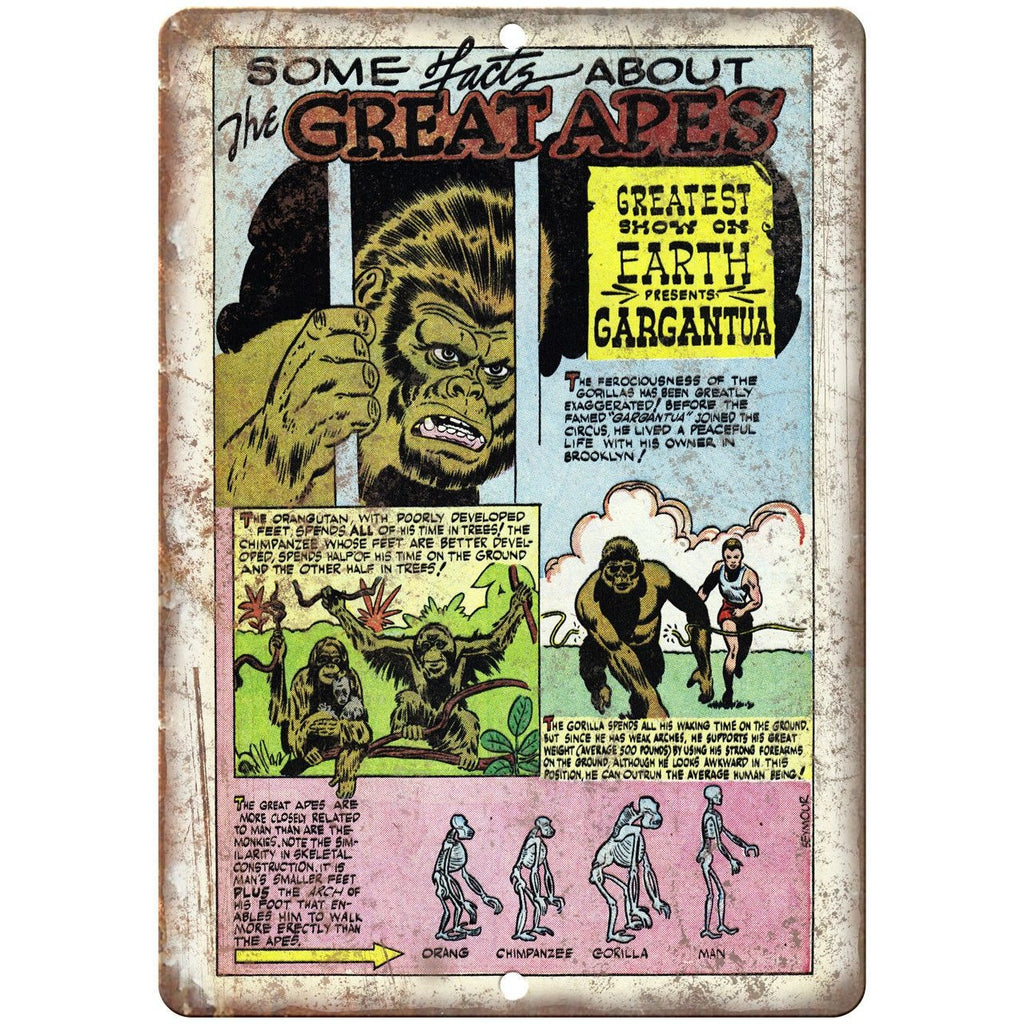 Ace Comics The Great Apes Comic Strip 10" X 7" Reproduction Metal Sign J494