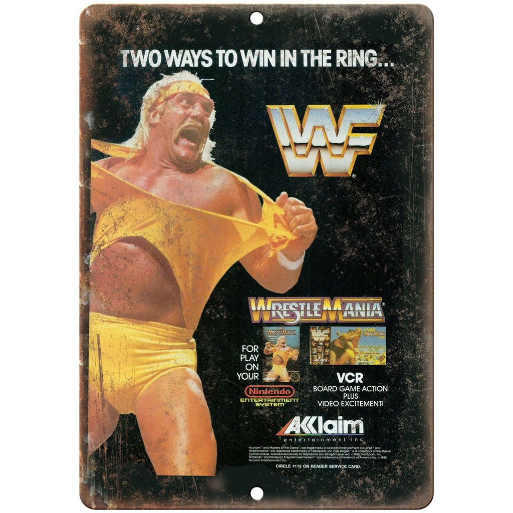 Wrestle Mania Acclaim Hulk Hogan Nintendo 10" x 7" Retro Look Metal Sign