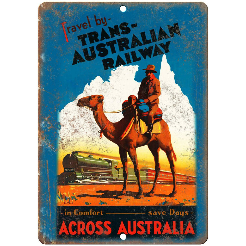 Australian Railway Vintage Travel Poster 10" x 7" Reproduction Metal Sign T95