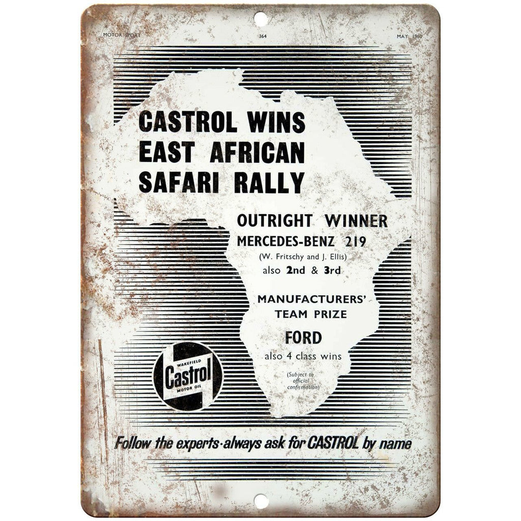 Wakefield Castrol Gasoline Vintage Ad 10" X 7" Reproduction Metal Sign A871