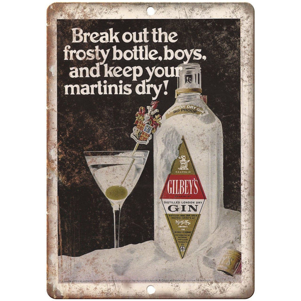 Gilbey's Gin Vintage Liquor Ad Reproduction Metal Sign E105