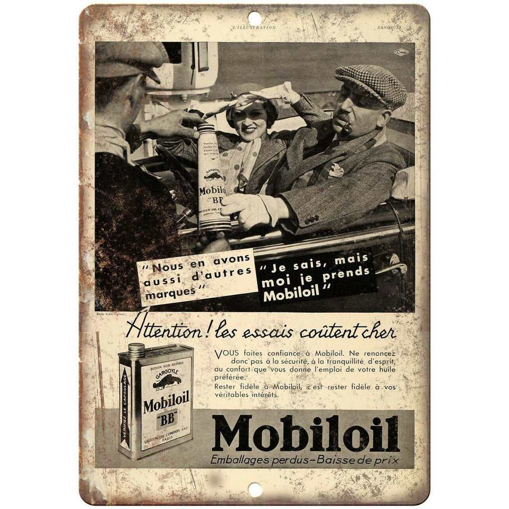 Gargoyle Mobiloil BB Vintage Ad 10" X 7" Reproduction Metal Sign A744