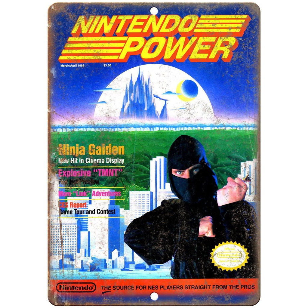 Nintendo Power Ninja Gaiden Cover Art 10" x 7" Reproduction Metal Sign G270