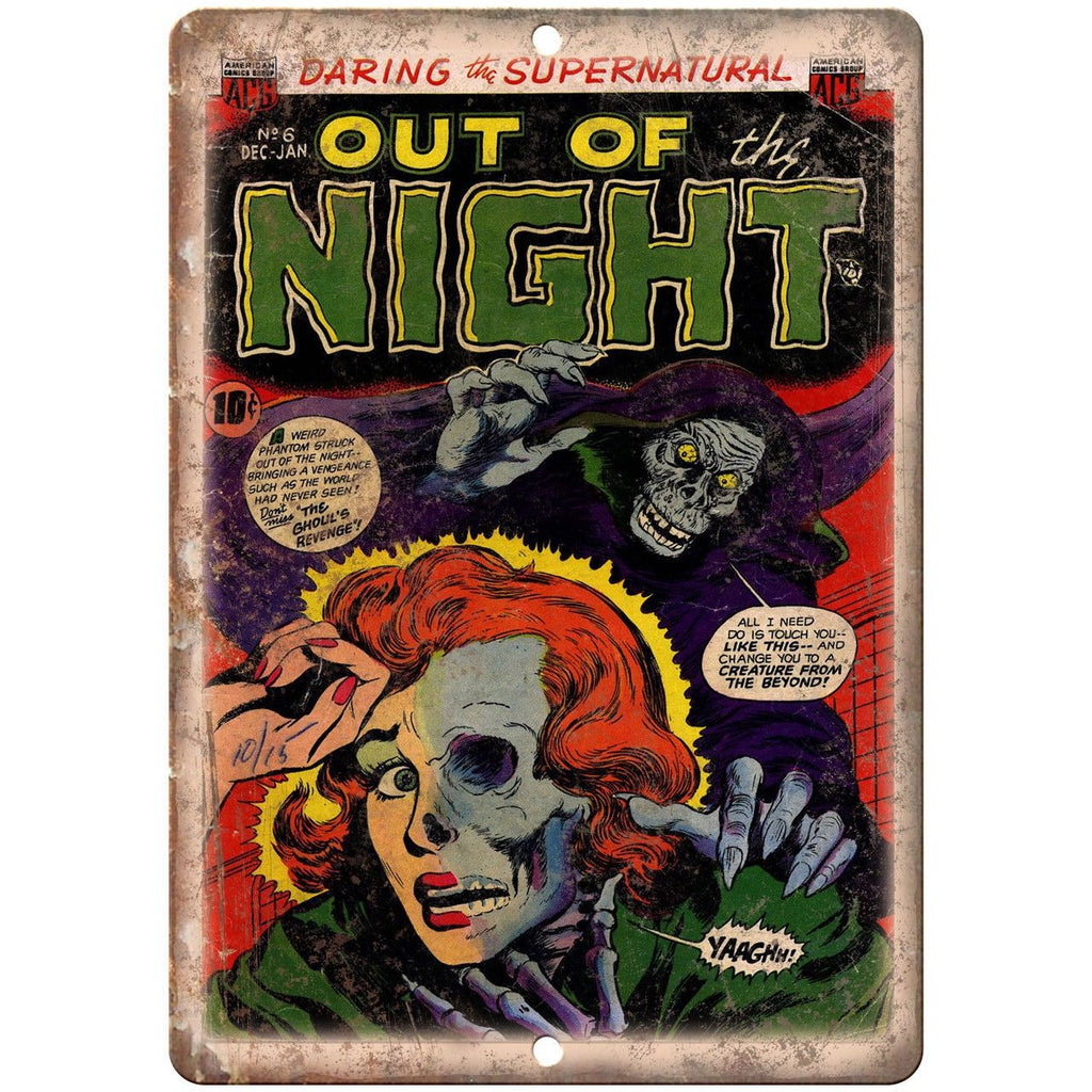 Out of The Night Daring Supernatural Comic 10"X7" Reproduction Metal Sign J40